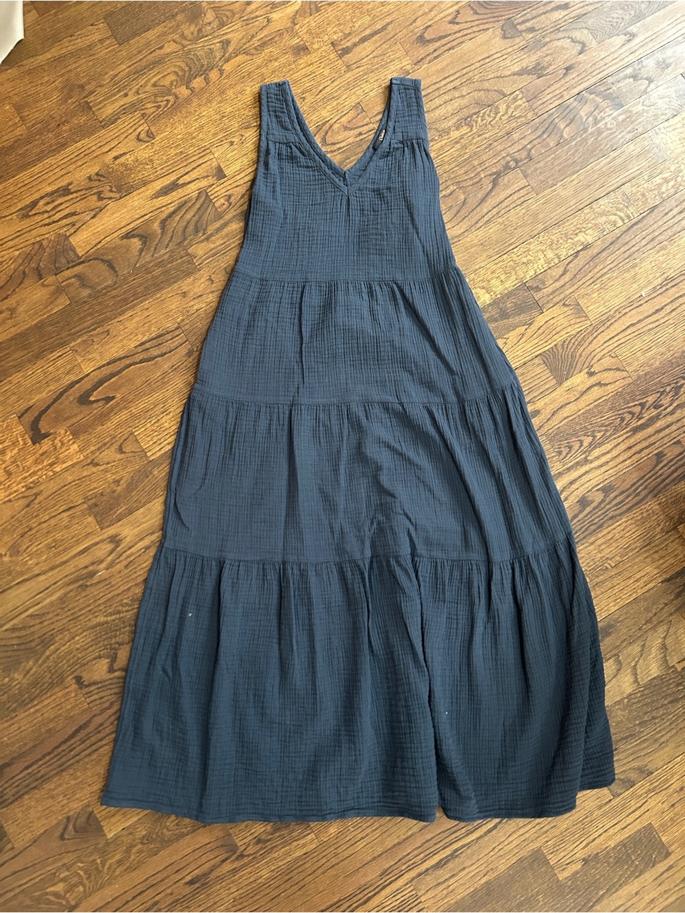 Quince 100% Organic Cotton Gauze Tiered Maxi Dress
